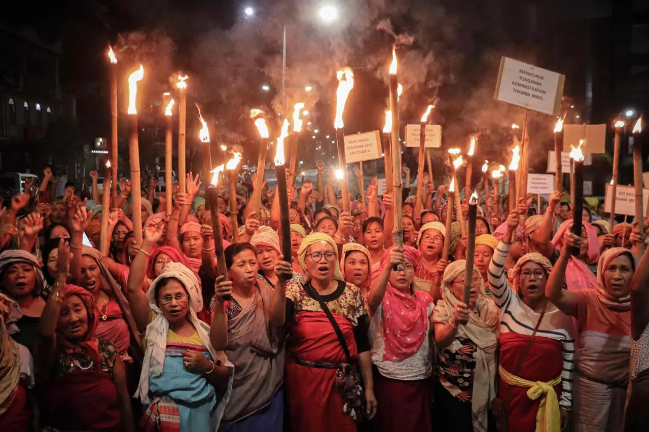 Meira Paibis stage protests Manipur