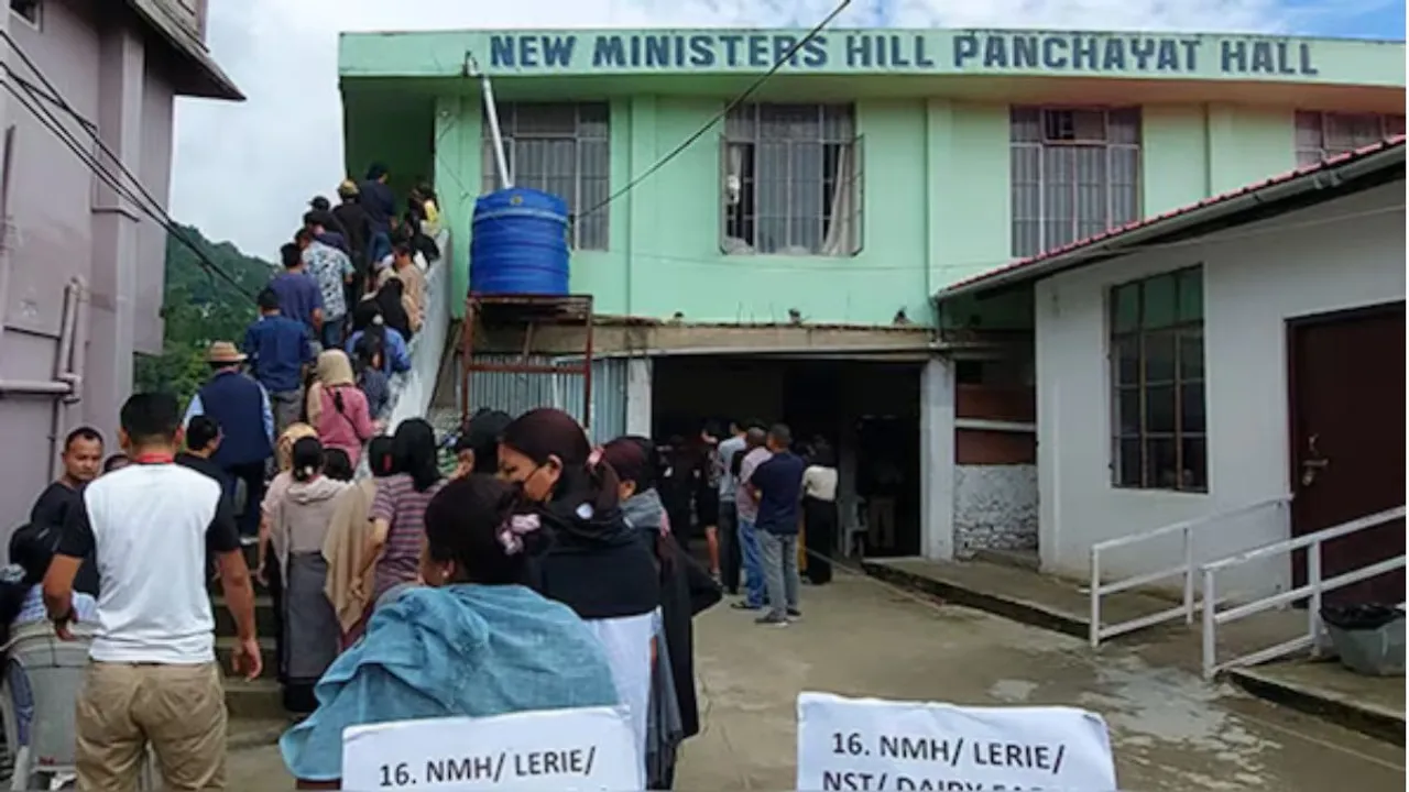 Voters in queue for Kohima Municipal Ward 16, Nagaland