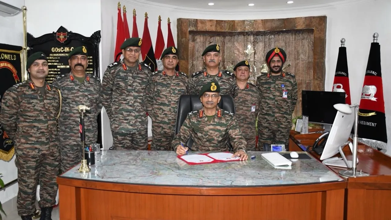 Lt Gen MV Suchindra Kumar assumed charge as the general officer commanding-in-chief of the Udhampur-based Northern Command of the Army on Monday