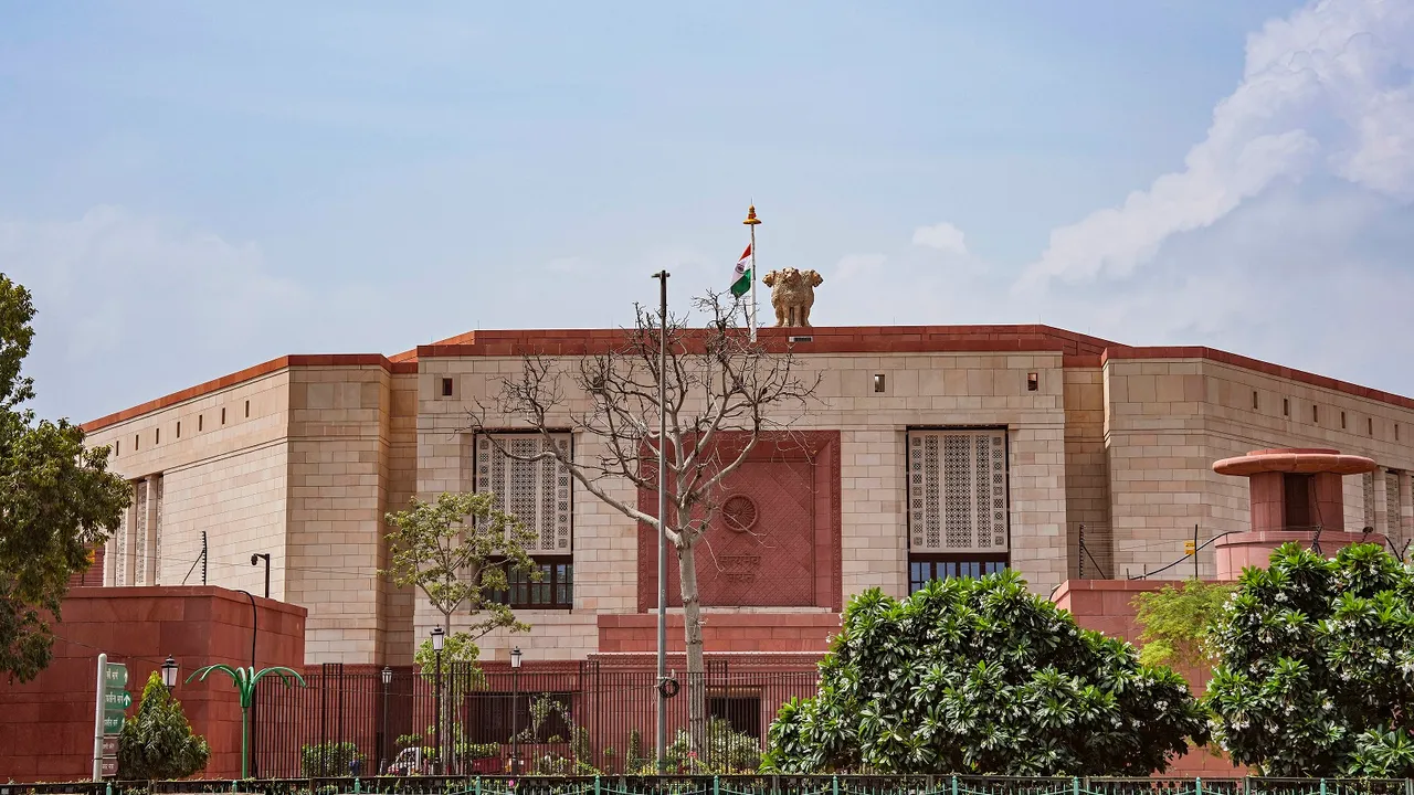 The new Parliament building on the eve of a special session, in New Delhi