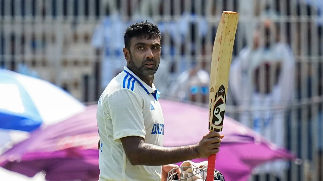 Ravichandran Ashwin walks back to the pavilion at the end of first inning of the first test cricket match between India and Bangladesh, at the MA Chidambaram Stadium, in Chennai