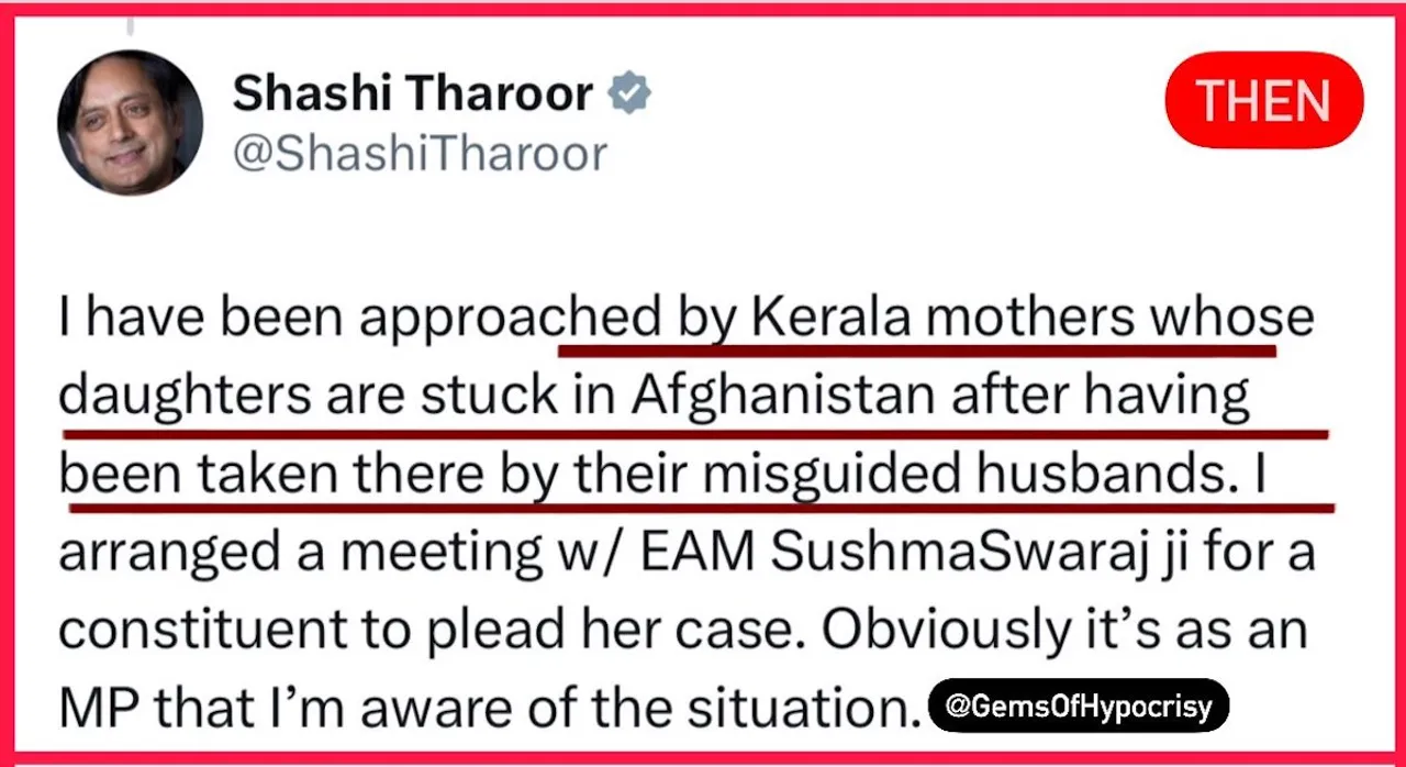 Shashi Tharoor's 2021 tweet about missing Kerala women