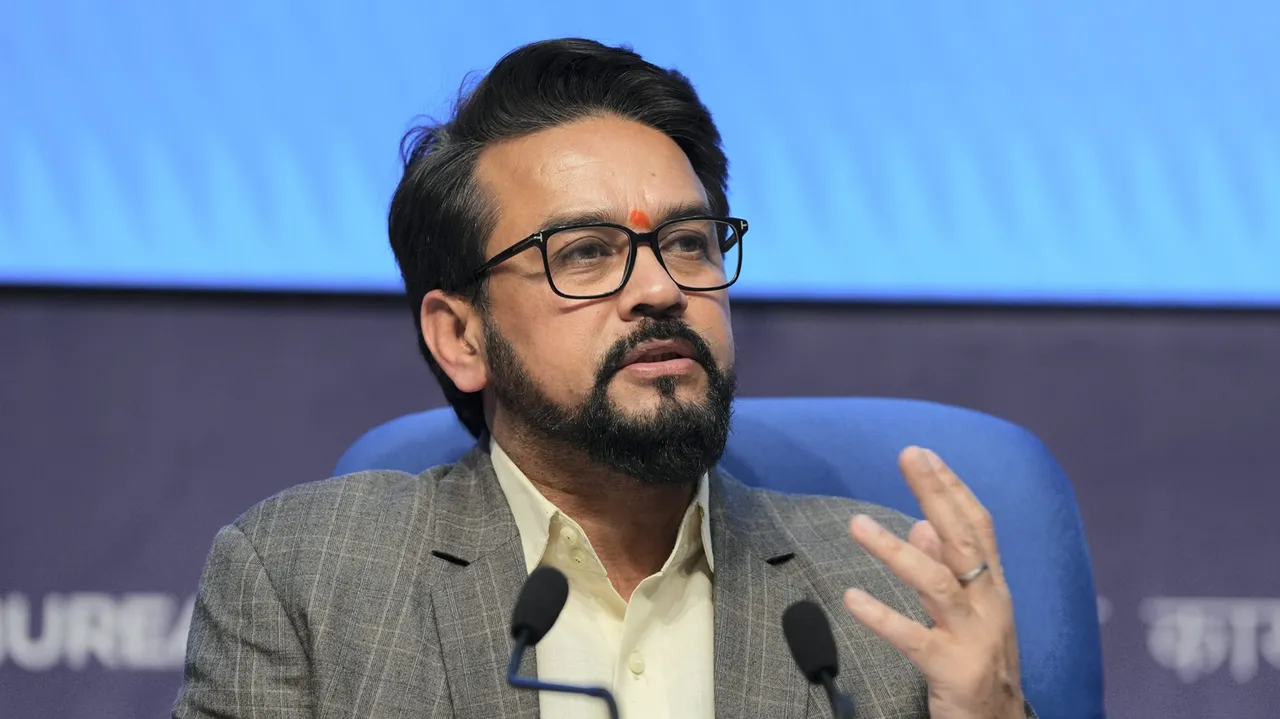 Union Minister Anurag Thakur briefs the media on Cabinet decisions at National Media Centre, in New Delhi