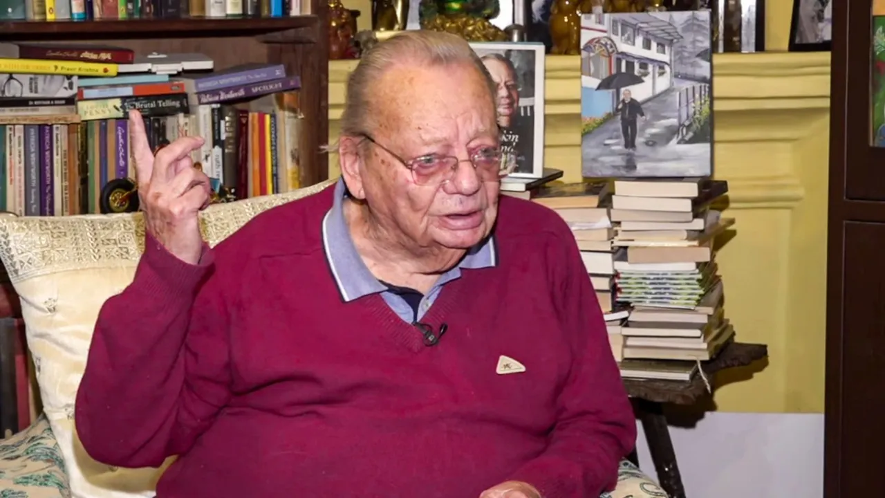 Author Ruskin Bond during an interview with PTI, in Dehradun, Saturday, March 9, 2024
