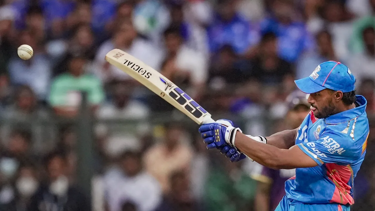 Tilak Varma plays a shot during the IPL 2023 cricket match between Kolkata Knight Riders and Mumbai Indians at Wankhede Stadium in Mumbai on April 16