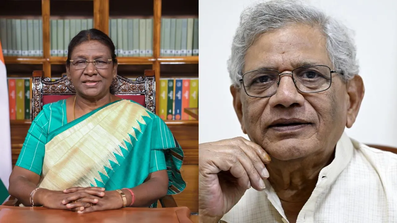 President Droupadi Murmu and CPI(M) general secretary Sitaram Yechury
