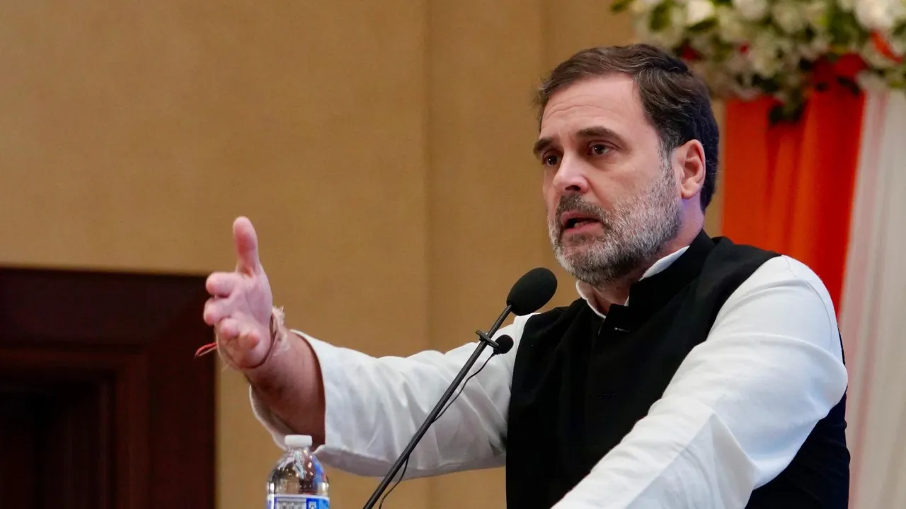 LoP in Lok Sabha and Congress MP Rahul Gandhi addresses the Indian Diaspora, in Washington DC, USA, Tuesday, Sept 10, 2024.