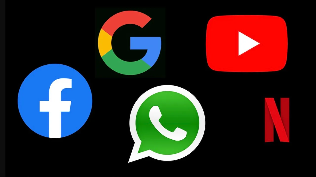 large apps google netflix youtube whatsapp