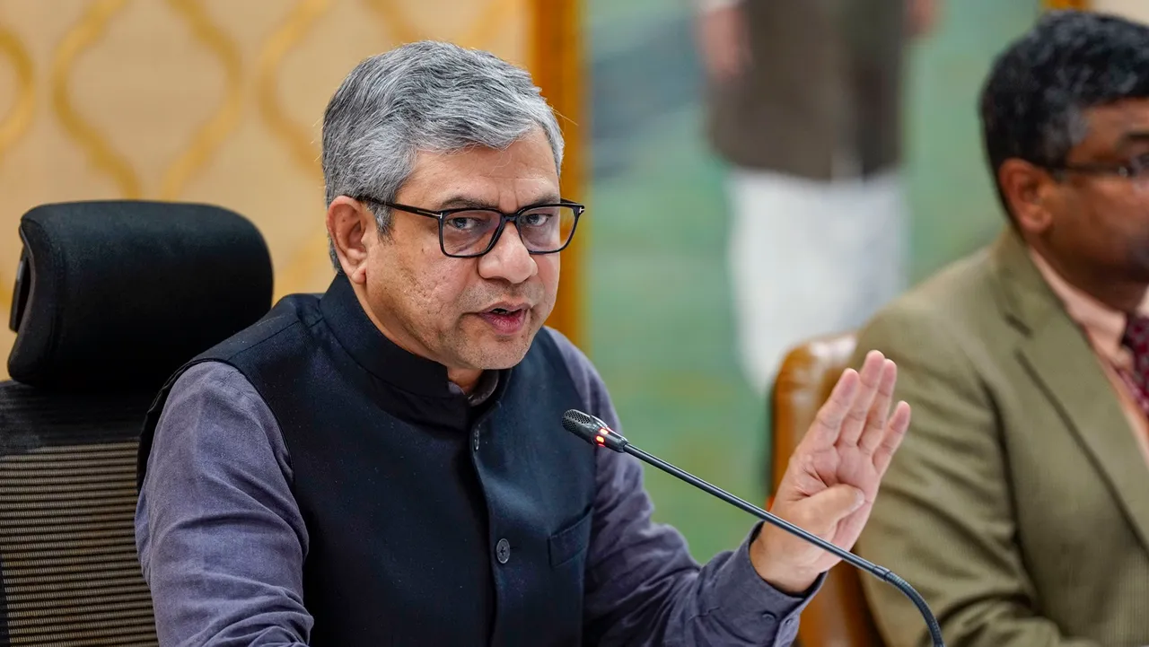 Union Minister for Electronics & Information Technology Ashwini Vaishnaw addresses a press conference after meeting social media platforms on the 'deepfake' issue