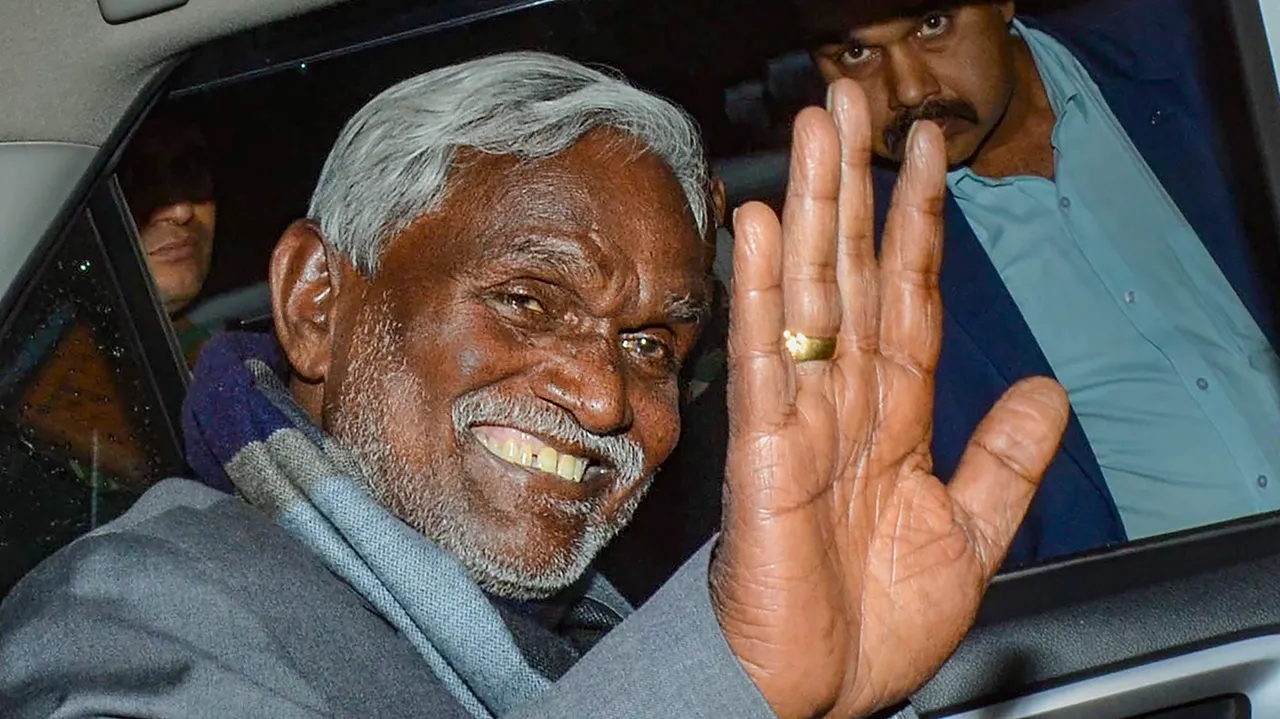 JMM leader Champai Soren arrives at Raj Bhawan to stake claim for formation of the government, in Ranchi