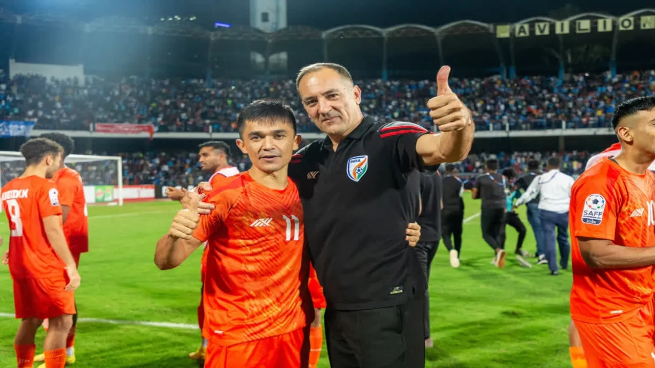 Sunil Chhetri and Igor Stimac Indian football