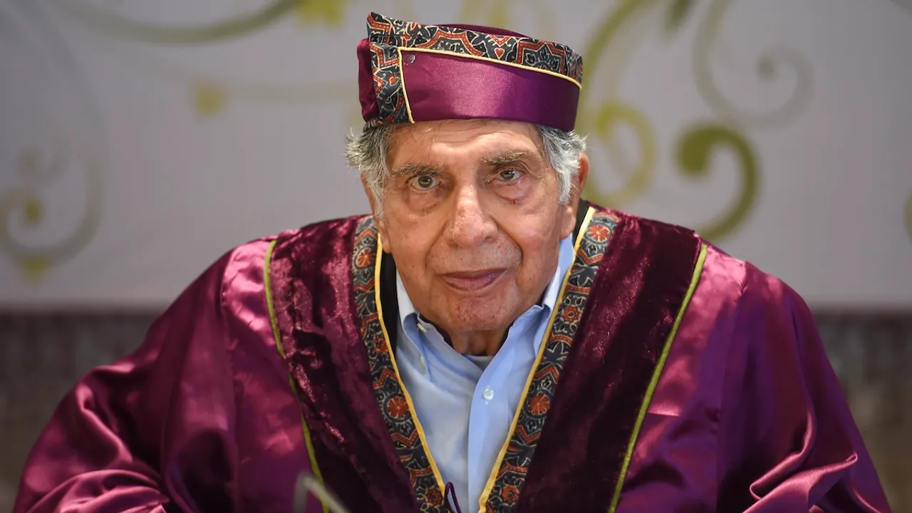 Ratan Tata during conferment of honorary Doctorate of Literature at the first special convocation 2022 of HSNC University, in Mumbai, Saturday, June 11, 2022