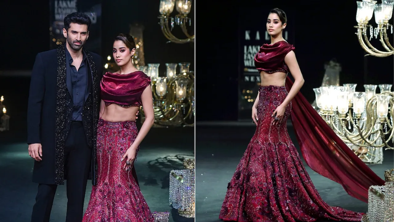 Janhavi Kapoor and Aditya Roy Kapur walk the ramp for fashion designer Kalki 
