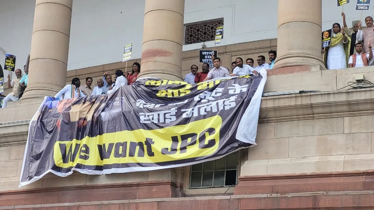Parliament Protest Adani JPC Congress