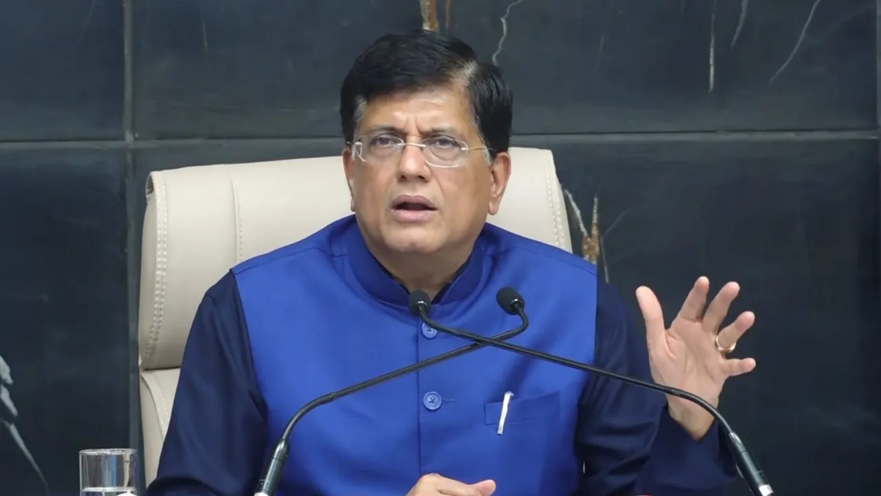 Union Minister Piyush Goyal addresses a press conference, in New Delhi, Tuesday, July 30, 2024.