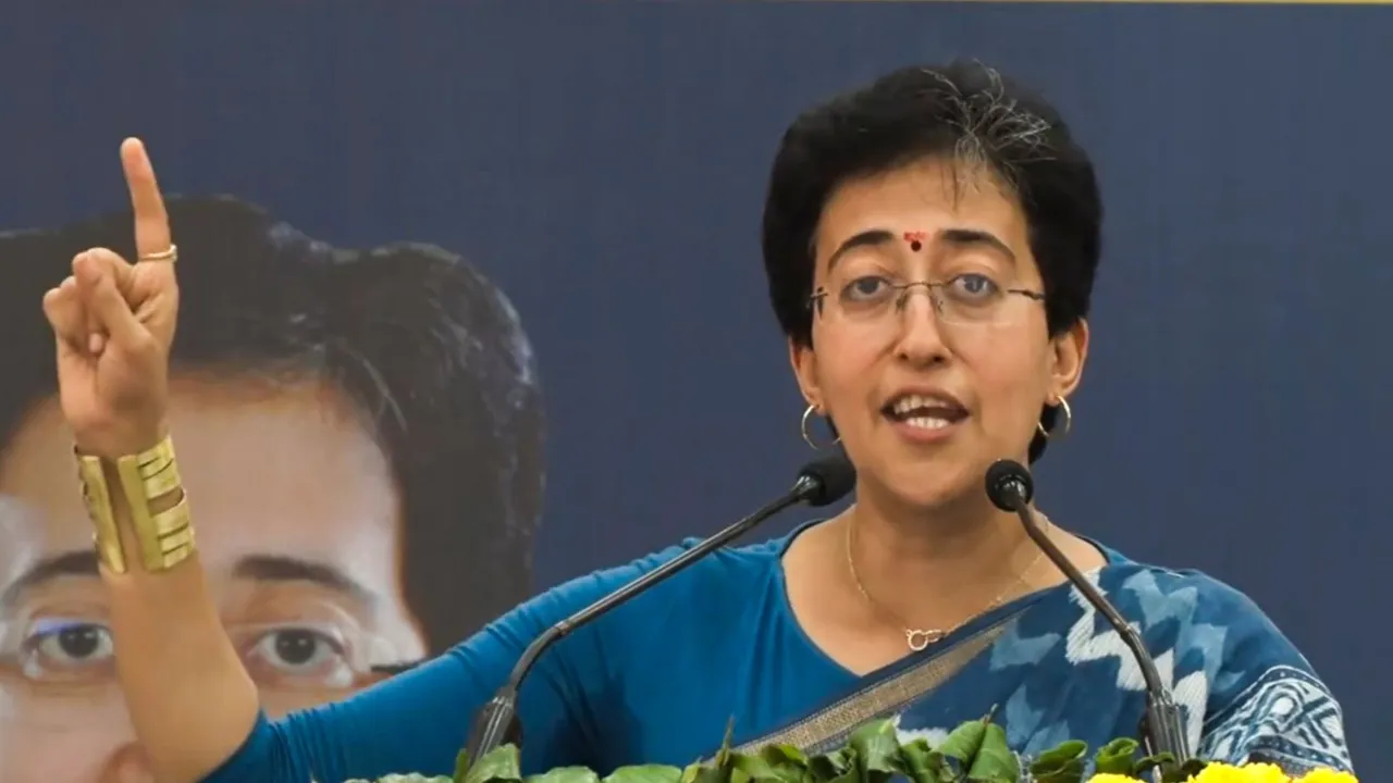Delhi Minister Atishi speaks during inauguration of a new school block in Dilshad Garden, in New Delhi, Monday, Aug. 5, 2024.