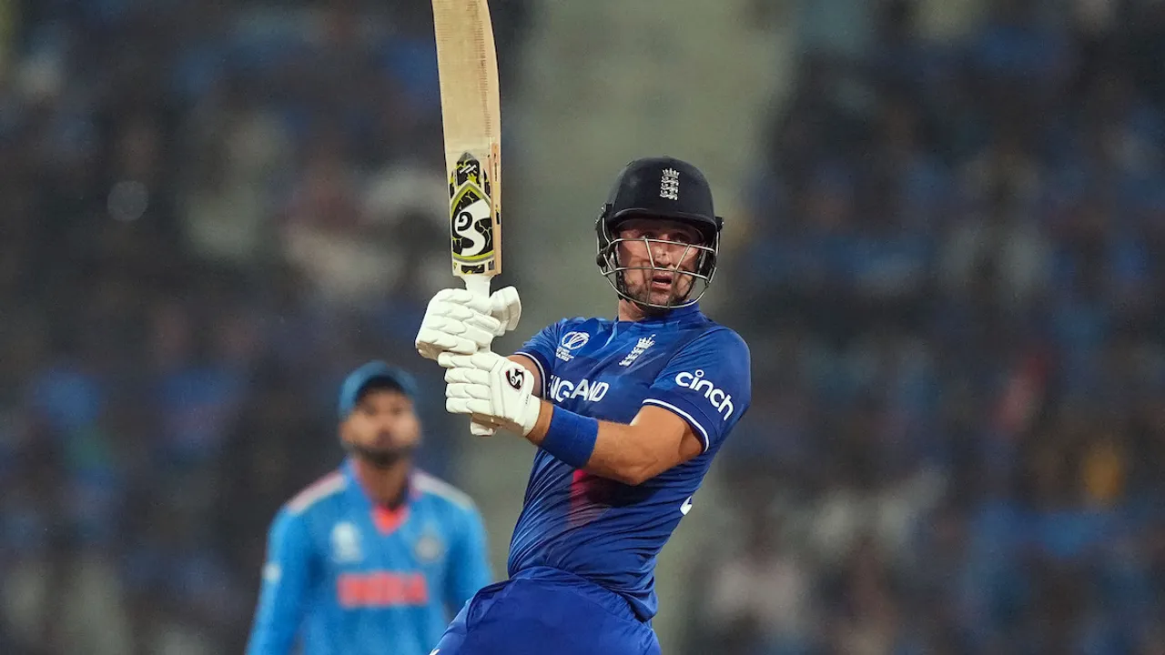 England's Liam Livingstone plays a shot during the ICC Men's Cricket World Cup 2023 match between India and England, at Bharat Ratna Shri Atal Bihari Vajpayee Ekana Cricket Stadium, in Lucknow, Sunday Oct. 29, 2023.