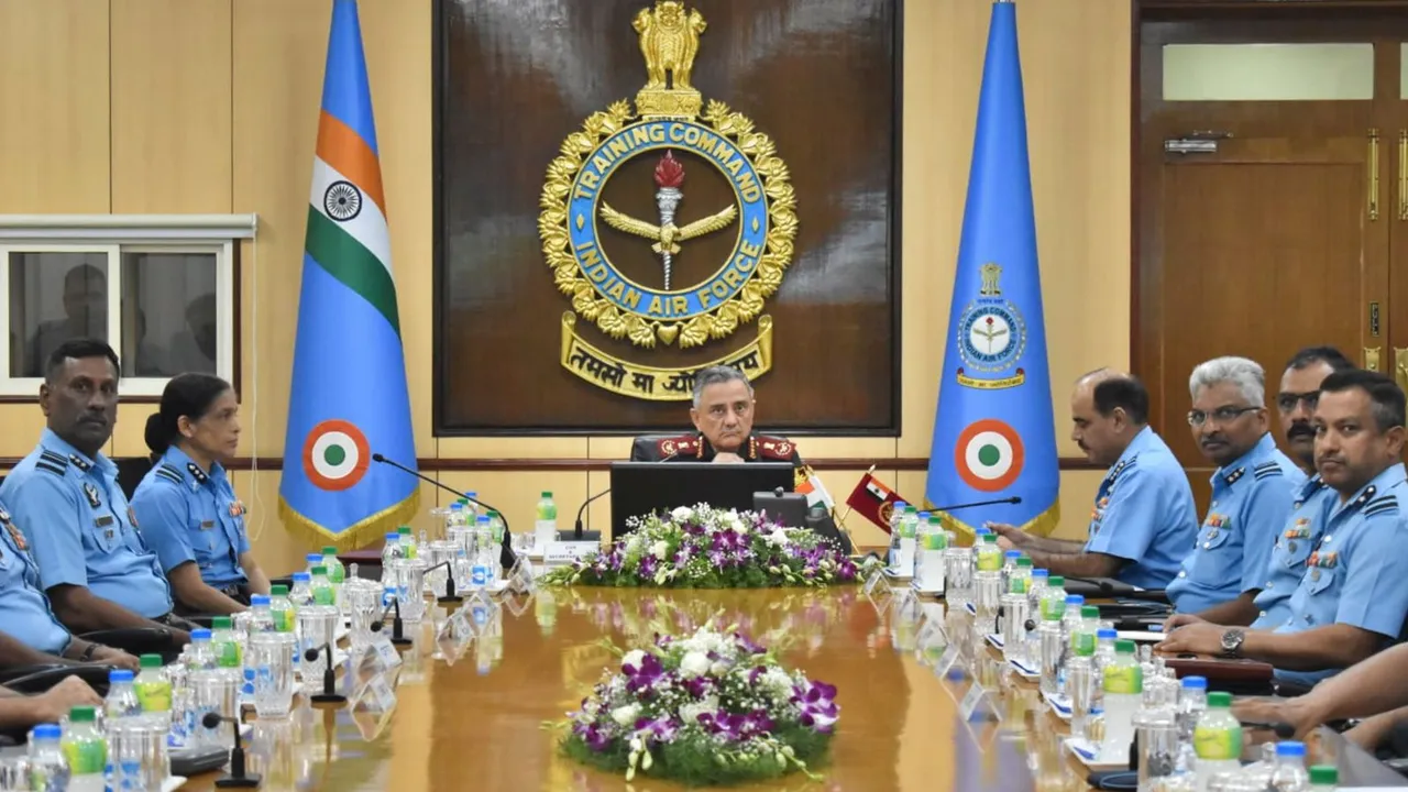 Chief of Defence Staff General Anil Chauhan during a visit to IAF Training Command headquarters, in Bengaluru, Friday, May 24, 2024