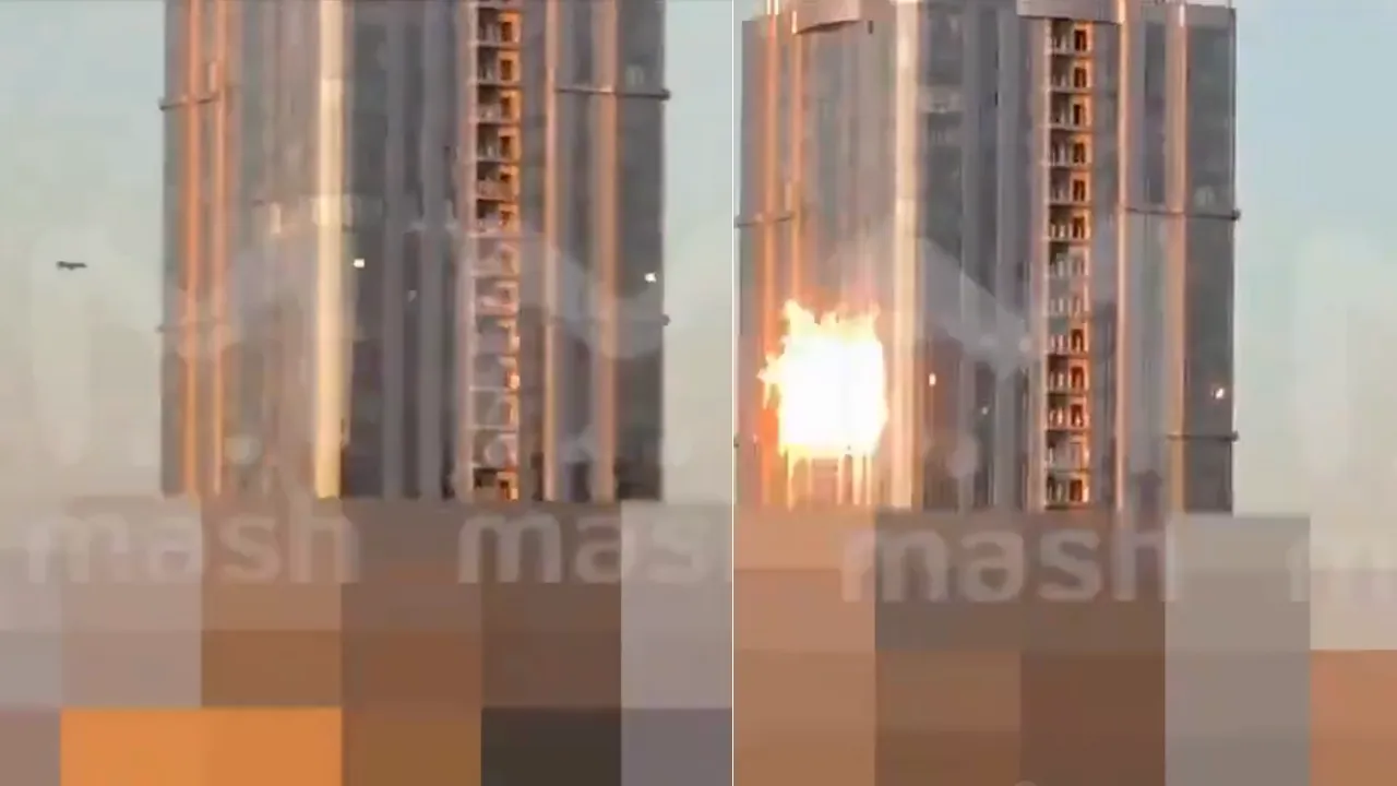 Drone attack Russia building 