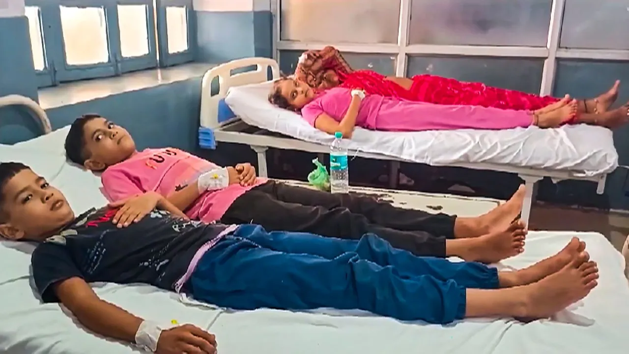 People being treated at a hospital after their health deteriorated on consuming snacks made of buckwheat flour, in Mathura, Tuesday, Aug. 27, 2024.