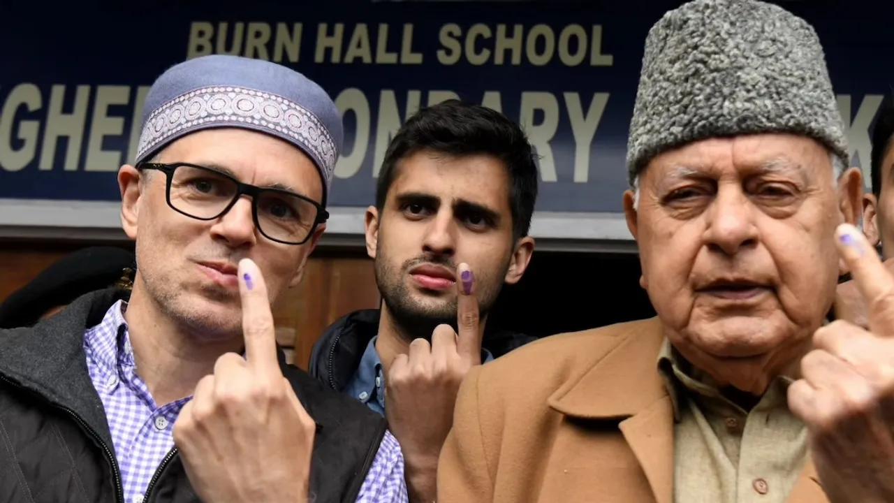 Farooq Abdullah Omar Abdullah voting