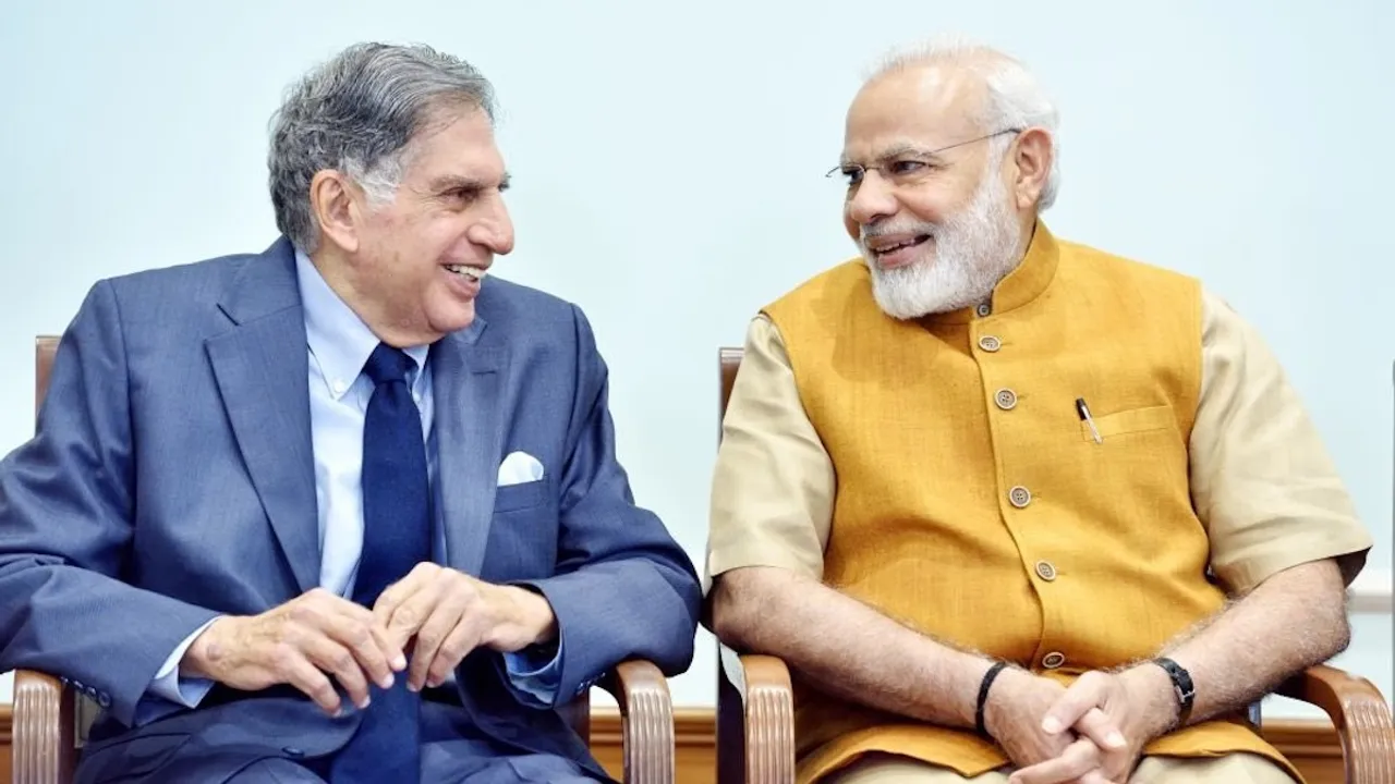 A file photo of Ratan Tata with Prime Minister Narendra Modi
