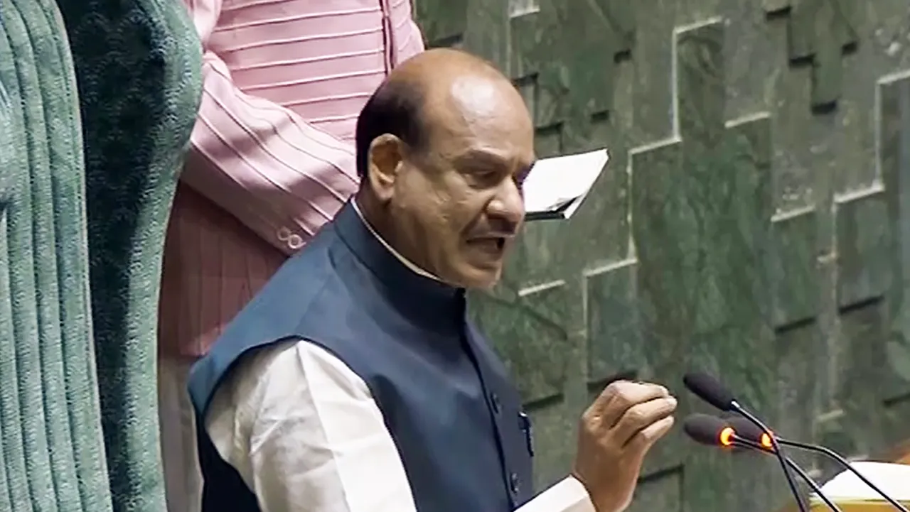 Lok Sabha Speaker Om Birla conducts proceedings in the House during the Winter session of Parliament