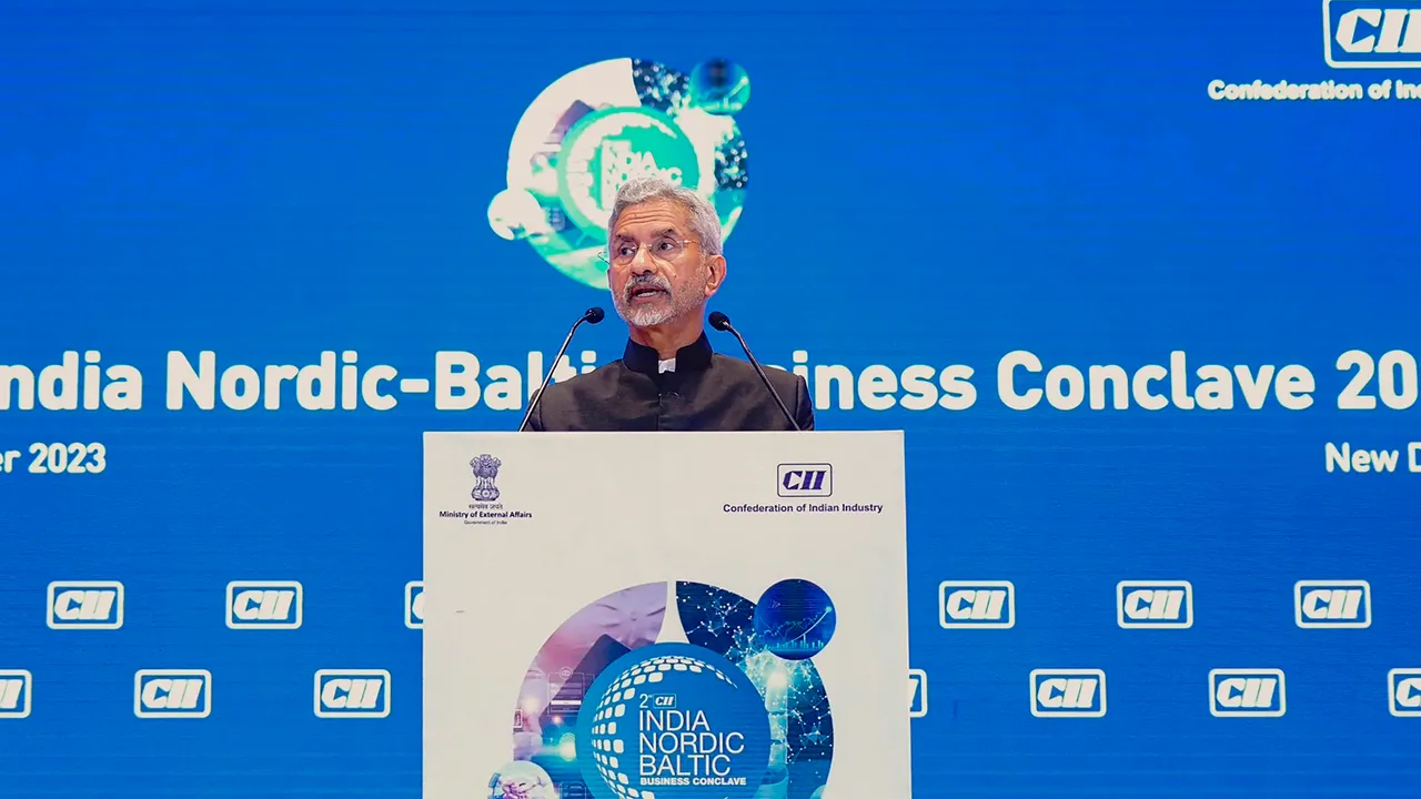 External Affairs Minister S. Jaishankar addresses at the 2nd CII India Nordic-Baltic Conclave 2023, in New Delhi