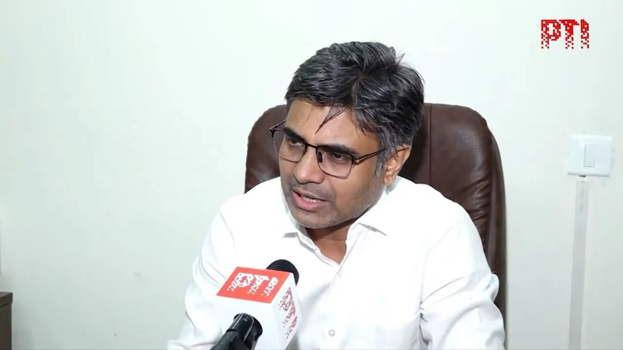 AAP MP Sandeep Pathak talking to PTI