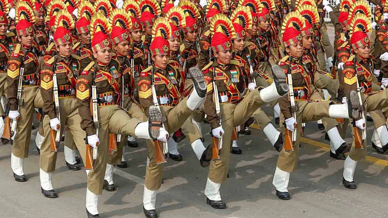 Sashastra Seema Bal (SSB) Mahila contingent Marching proudly on the Kartavya Path. courtesy