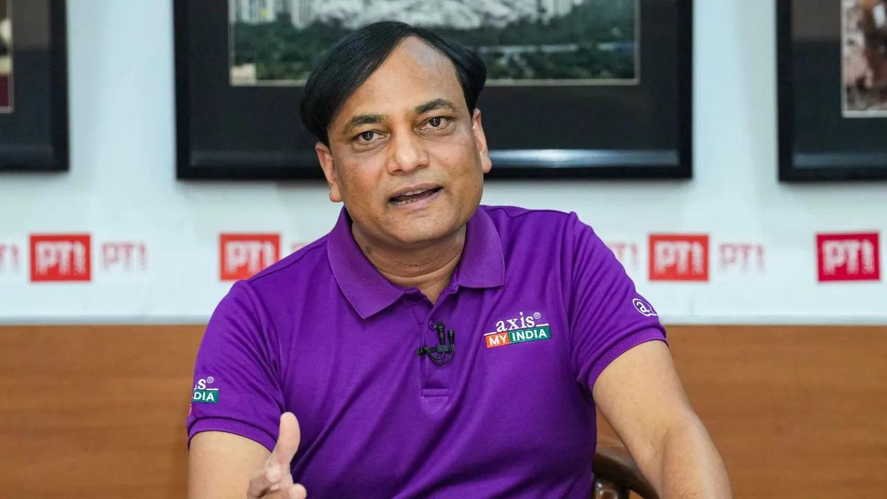 Chairman & MD, Axis My India Pradeep Gupta during an interview with PTI, in New Delhi, Wednesday, June 19, 2024.