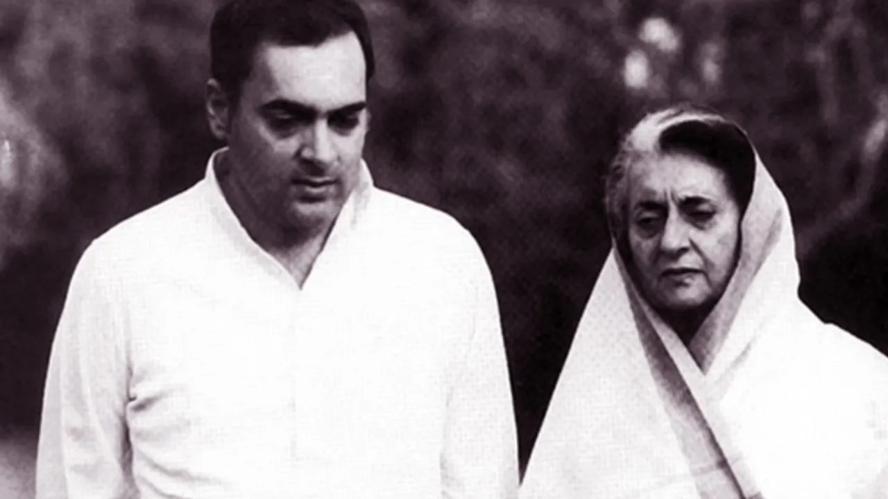 Rajiv Gandhi and Indira Gandhi