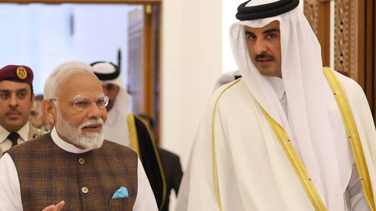Prime Minister Narendra Modi during a bilateral meeting with the Emir of Qatar Sheikh Tamim bin Hamad Al Thani, in Doha