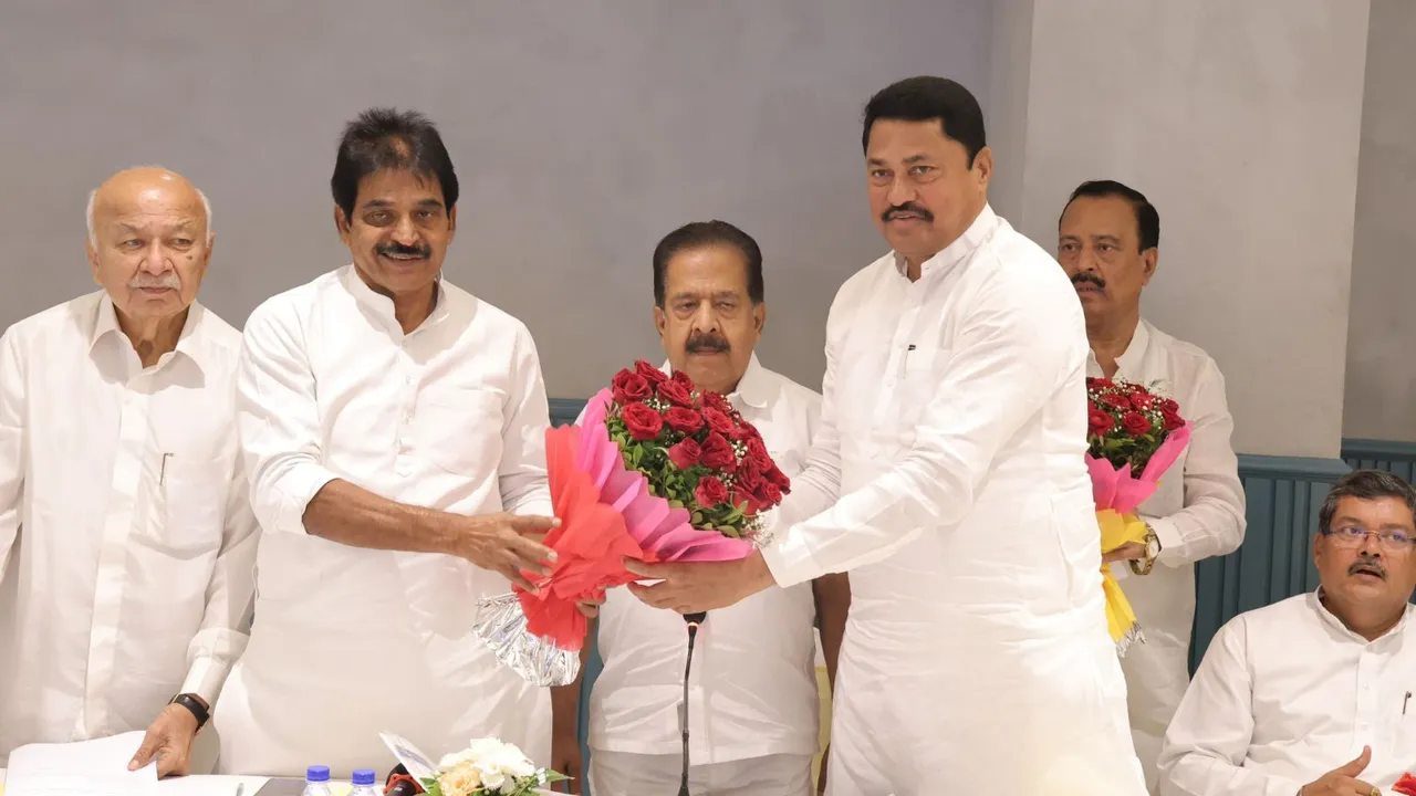 AICC General Secretary K.C. Venugopal, Maharashtra in-charge Ramesh Chennithala and other leaders during a meeting to review the party's preparations for the upcoming Maharashtra Legislative Assembly elections, in Mumbai