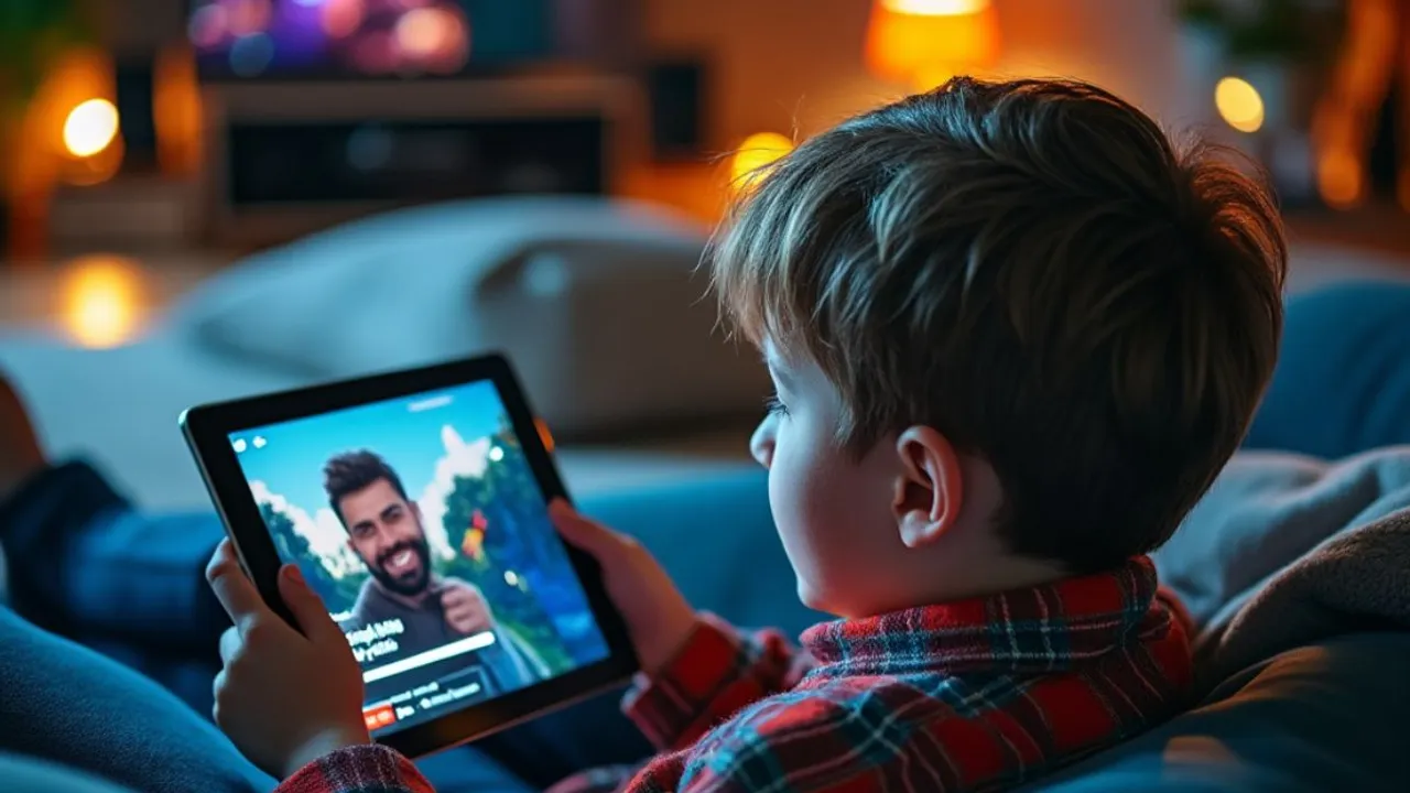 Kid using tablet screentime