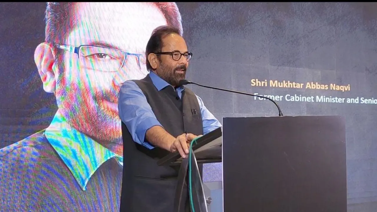 BJP leader Mukhtar Abbas Naqvi at an event in Haryana's Surajkund