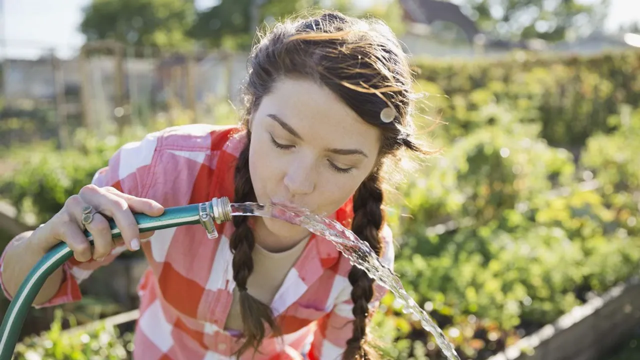 drinking from the hose and tap