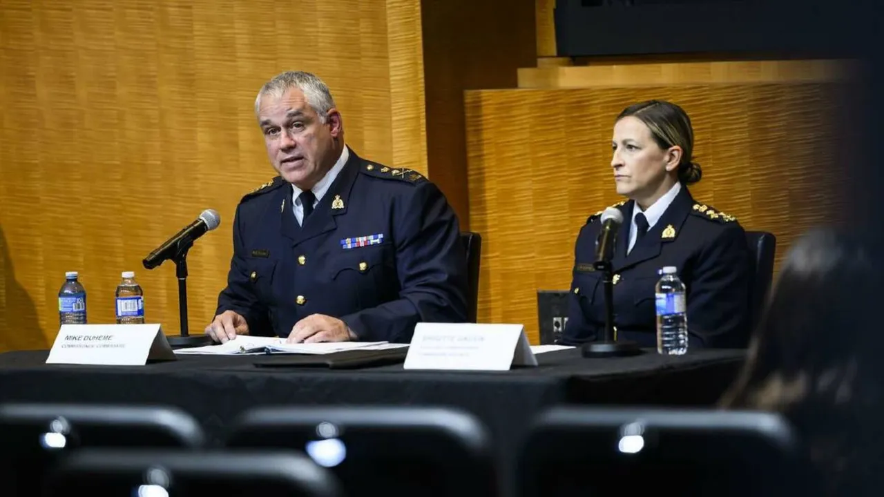 Royal Canadian Mounted Police (RCMP) Commissioner Mike Duhene and his deputy, Brigitte Gauvin in Ottawa 