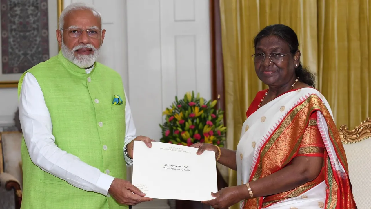 Prime Minister Narendra Modi tendered his resignation along with the Union Council of Ministers to President Droupadi Murmu