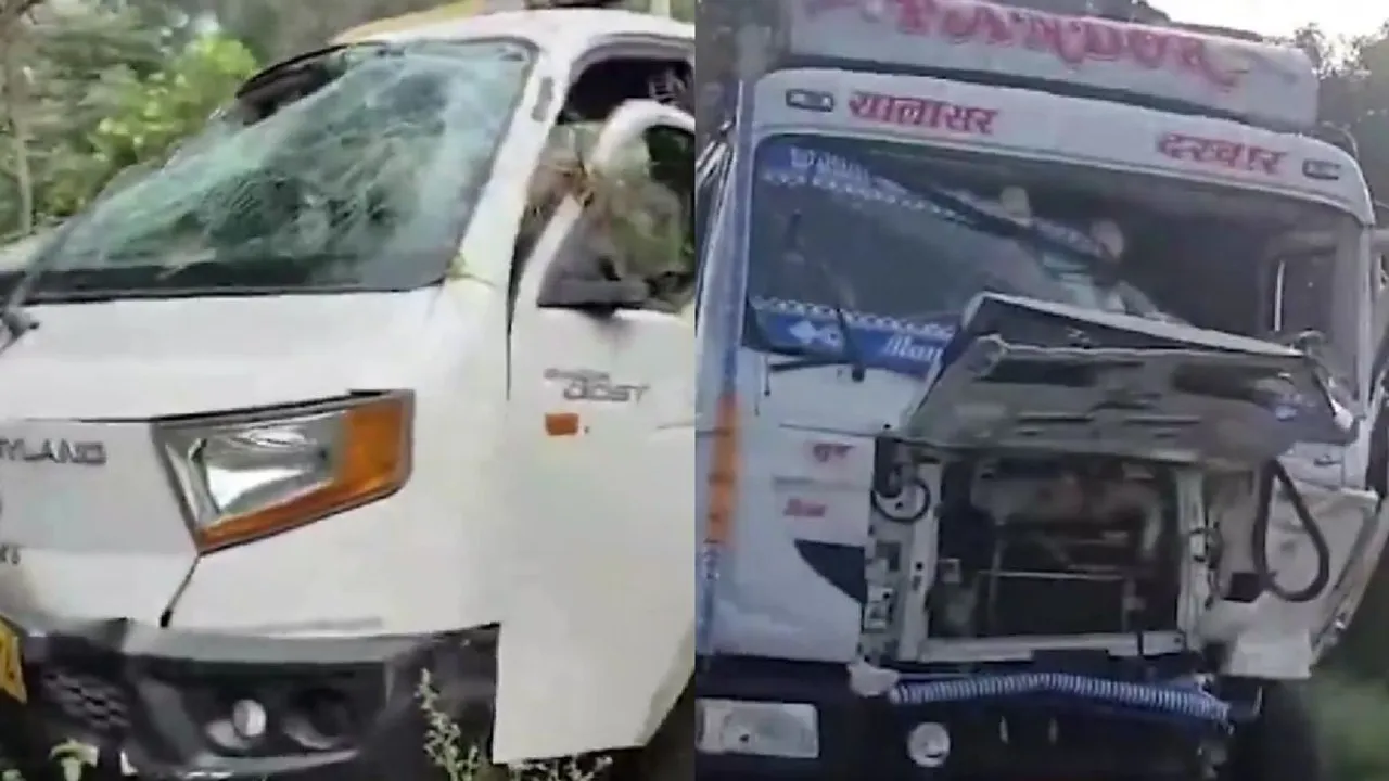 A truck hit a stationary vehicle carrying devotees in Haryana's Jind district on Tuesday