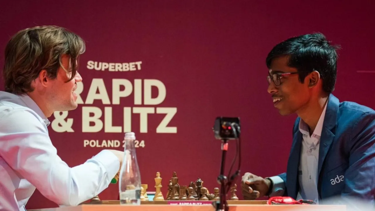 Magnus Carlsen vs R Praggnanandhaa
