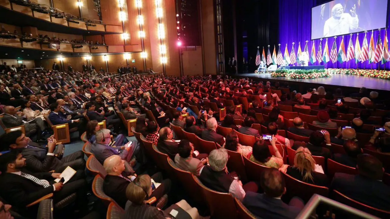 Prime Minister Narendra Modi addresses an interactive session with leading professionals across various fields, in Washington, Friday, June 23