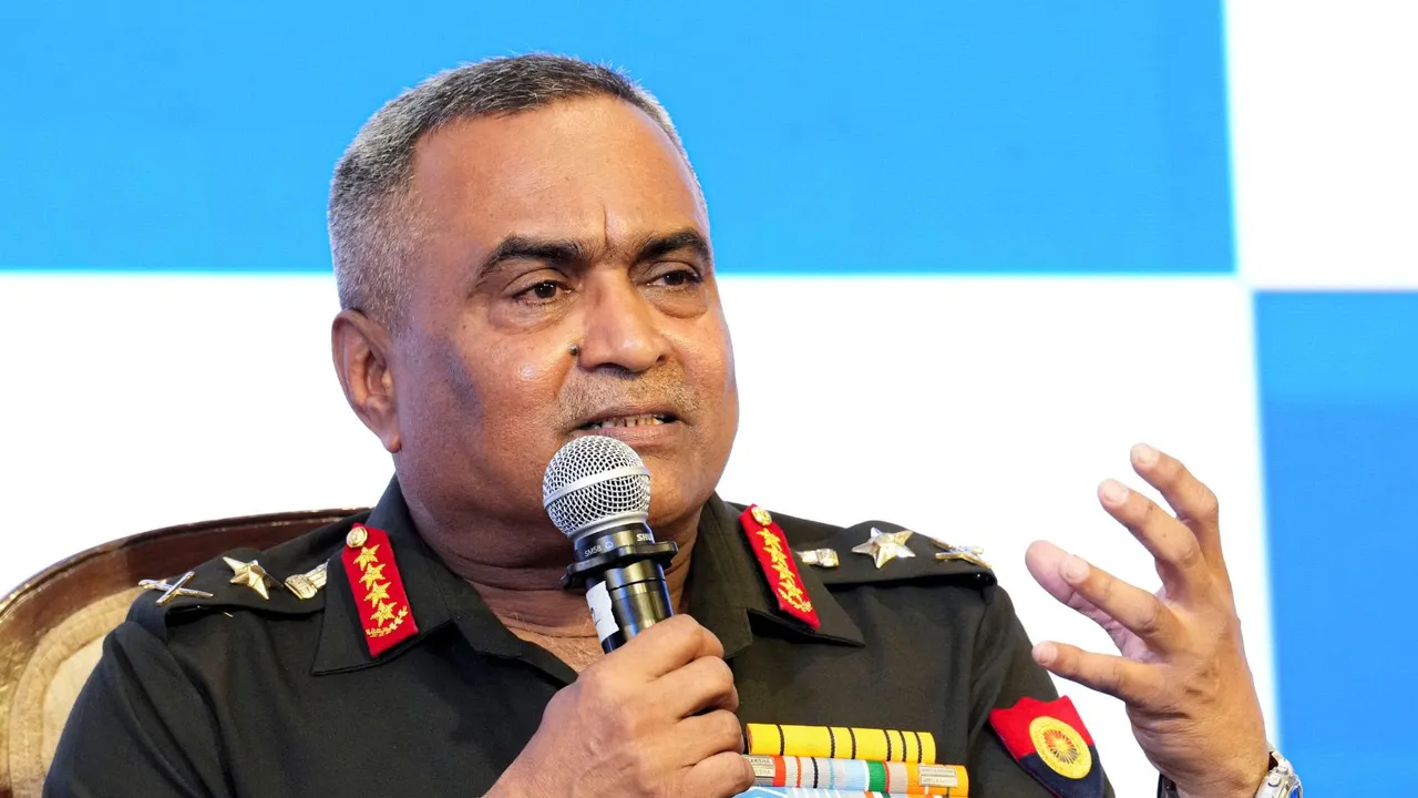 Chief of Army Staff General Manoj Pande speaks at a session during All India Management Association's (AIMA) 9th National Leadership Conclave