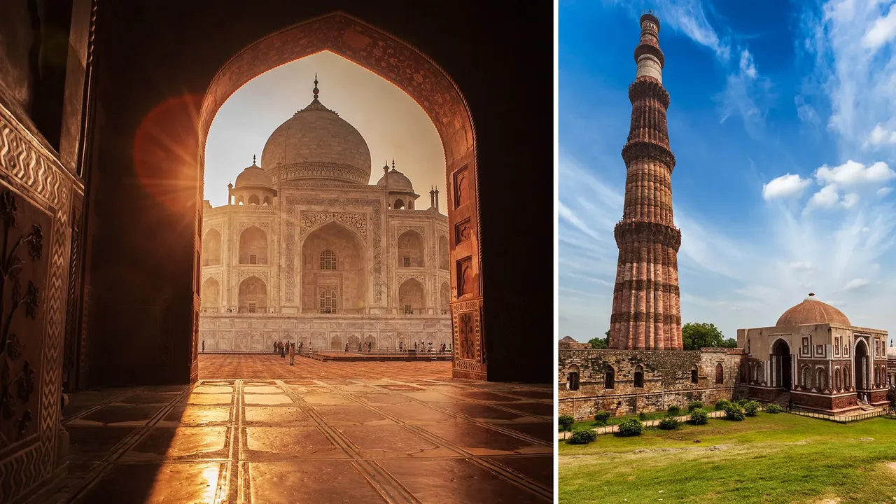 Taj mahal Qutub Minar