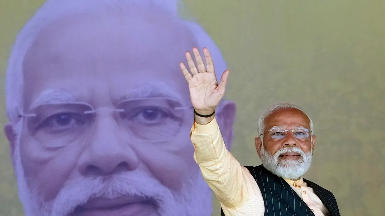 Prime Minister Narendra Modi during the 'Nari Shakti Vandan Abhinandan' programme, at Barasat in North 24 Parganas district, Wednesday, March 6, 2024