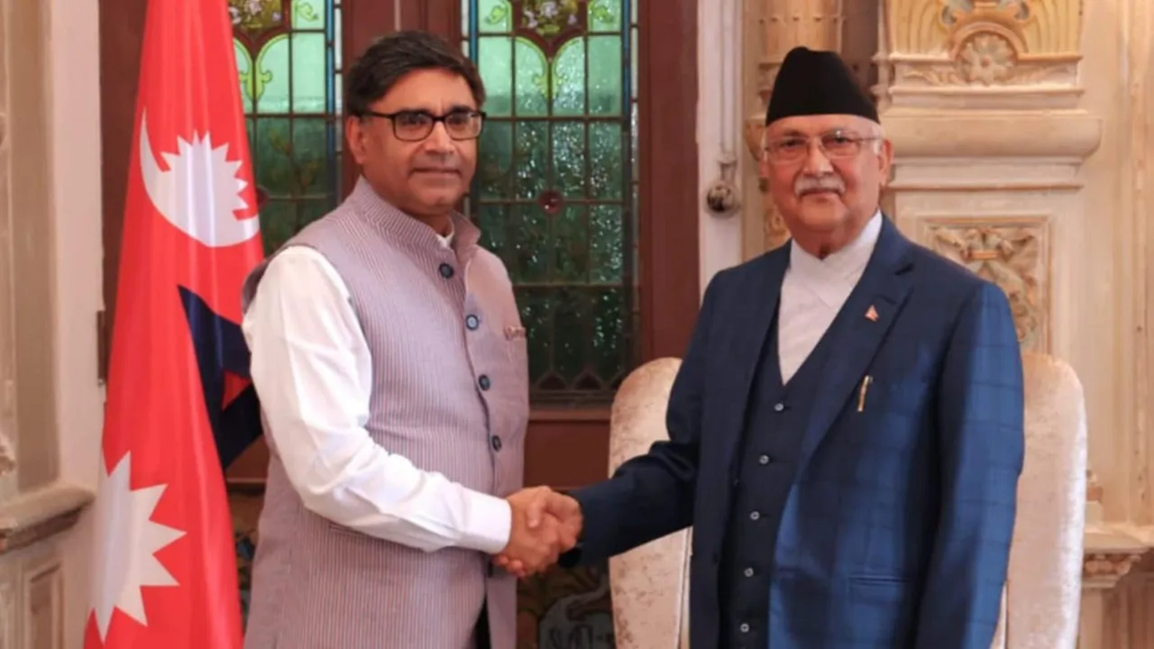 Foreign Secretary Vikram Misri meets Prime Minister of Nepal Khadga Prasad Sharma Oli, in Kathmandu, Nepal, Sunday, Aug. 11, 2024.