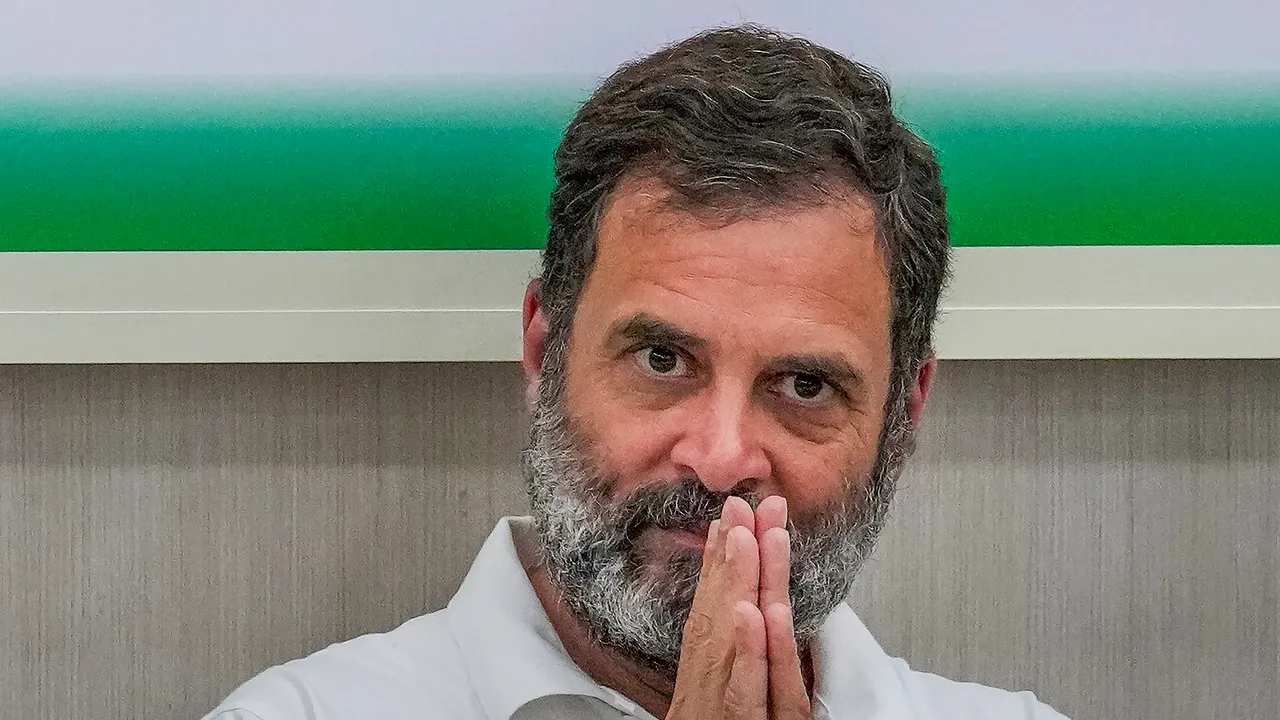 Congress leader Rahul Gandhi at AICC headquarters, in New Delhi