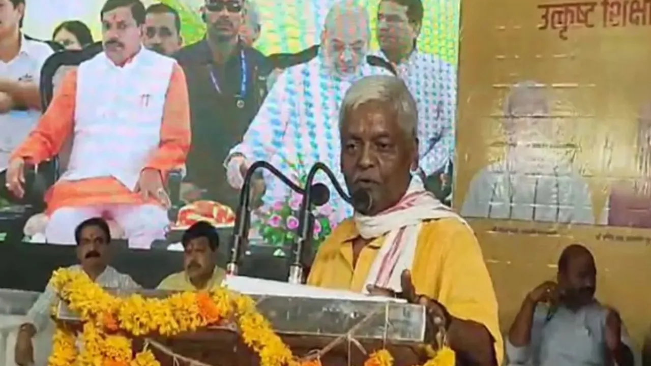 BJP MLA Pannalal Shakya at an event to inaugurate a 'PM College of Excellence' in his Guna assembly constituency