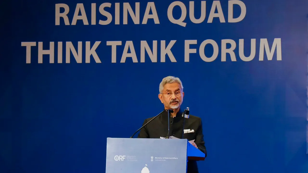 External Affairs Minister S. Jaishankar addresses the inaugural Quad Think Tank Forum on the sidelines of the Raisina Dialogue 2024, in New Delhi, Saturday, Feb. 24, 2024