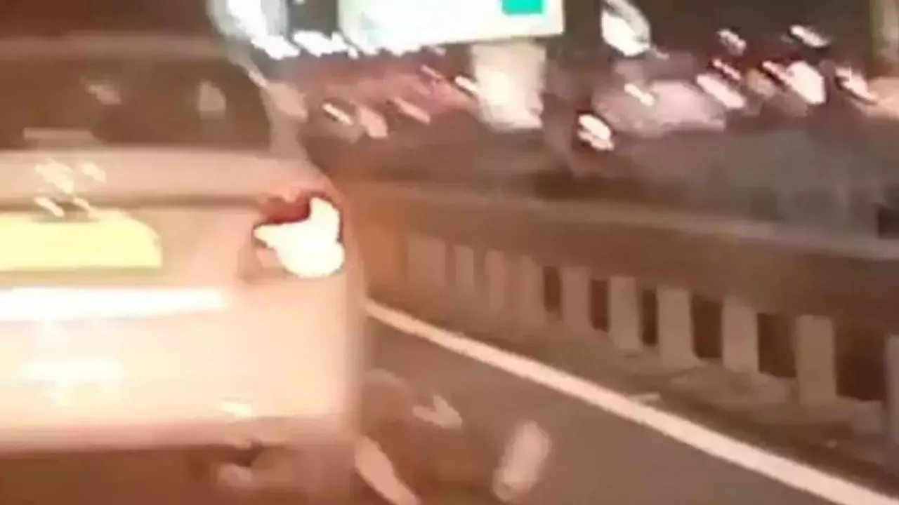 man dragged by car
